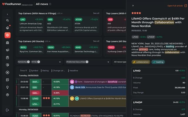 Проект – FoxRunner, мобильное приложение финансовых новостей